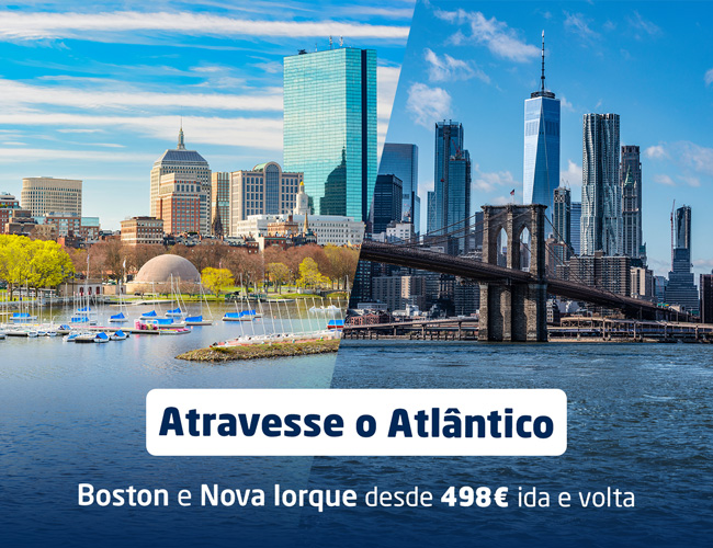Atravesse o Atlântico. Boston e Nova Iorque desde 498€ ida e volta